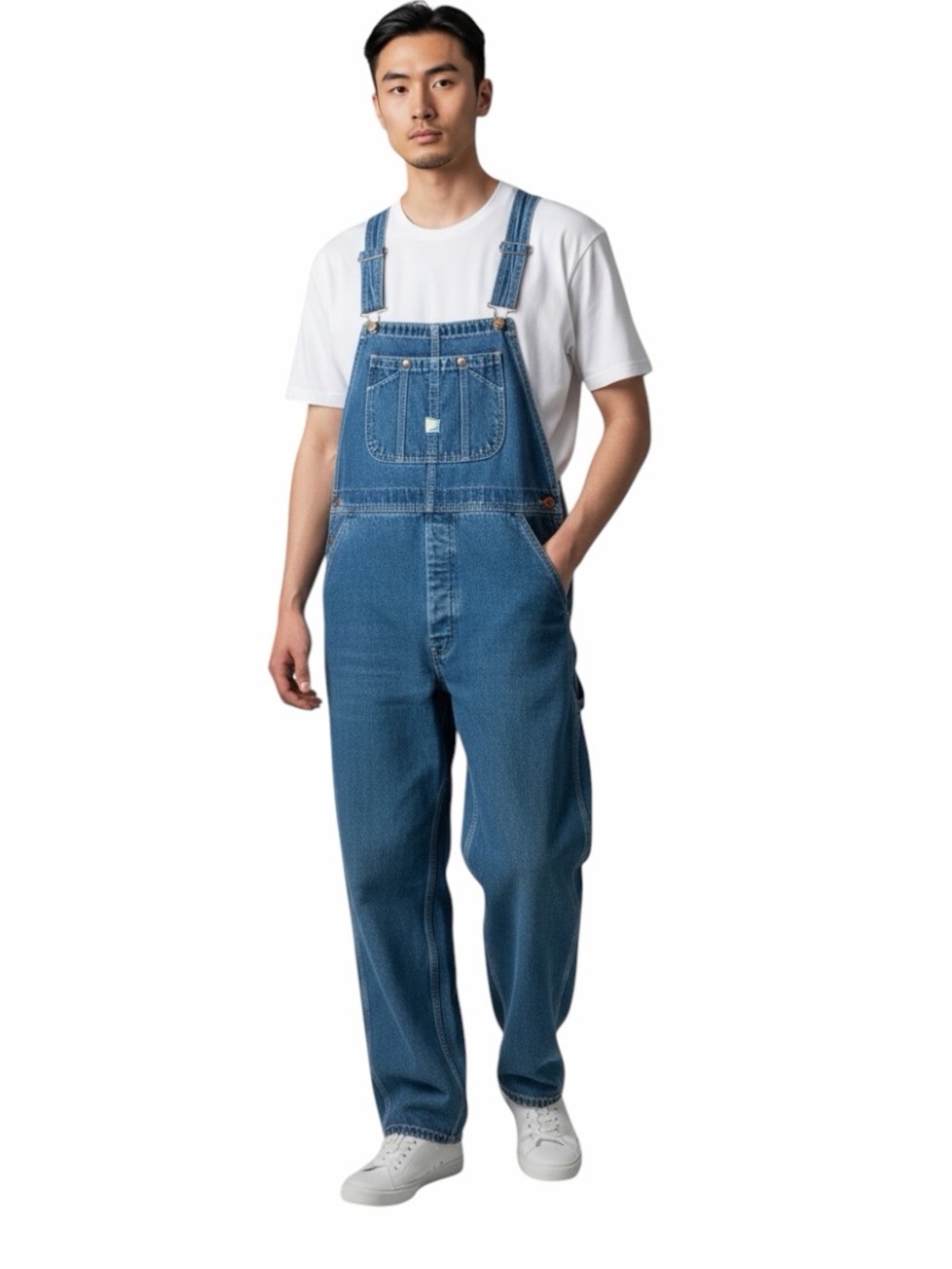 Vintage Big Smith Bib Overalls Size 40 X 32 Carpenter Denim Farmer Rockabilly